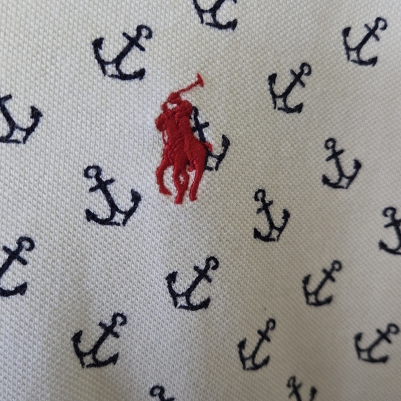 Ralph Lauren Cream Polo with Anchor Design - Picture 9 of 9
